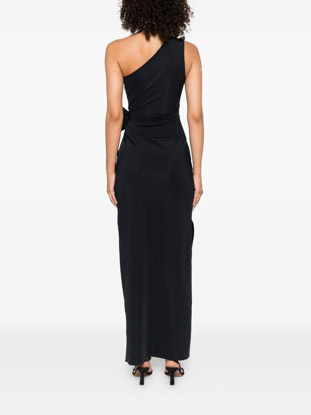Abito Lungo Asymmetric Flower Gown Coperni COPR213F5021 BLK Coperni
