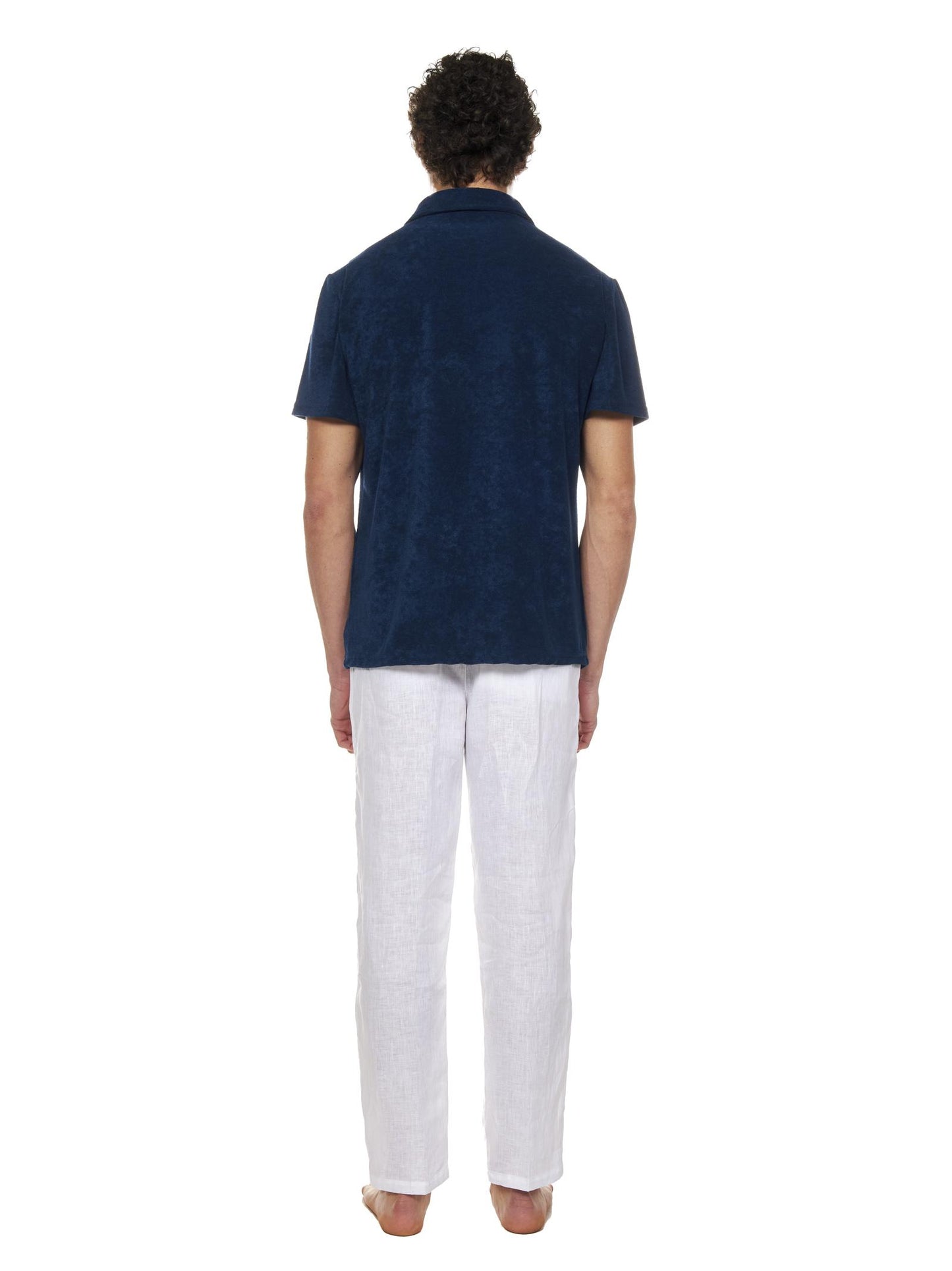 Polo Brad Pitt Franzese Napoli<BR/> FRAPL14 BLU Franzese Collection Pronta Sartoria
