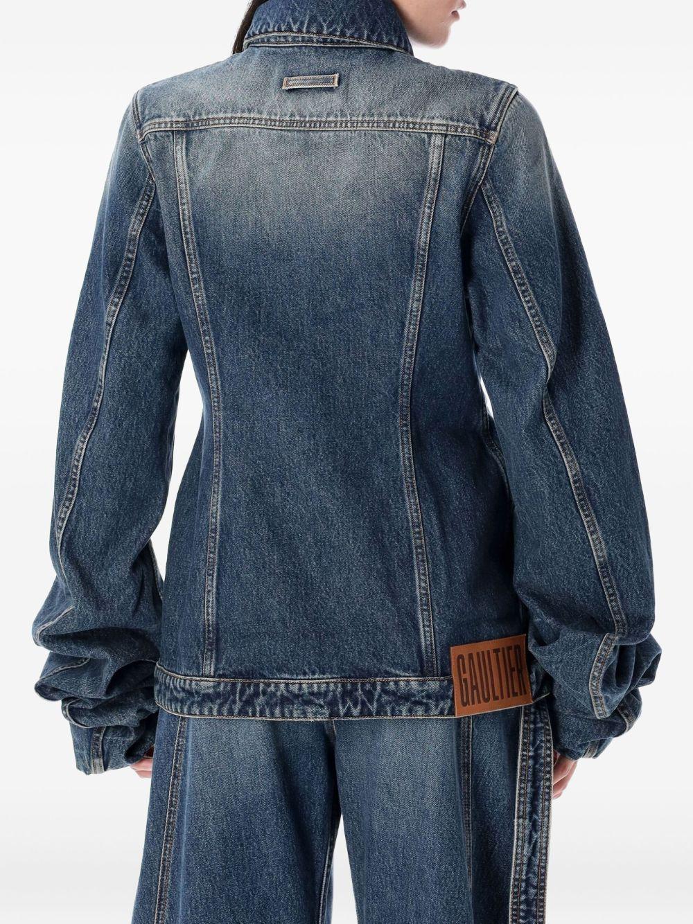 Giubbino The Blue Denim Jacket with Oversized Sleeves Jean Paul Gaultier WJA003D024 57 Jean Paul Gaultier