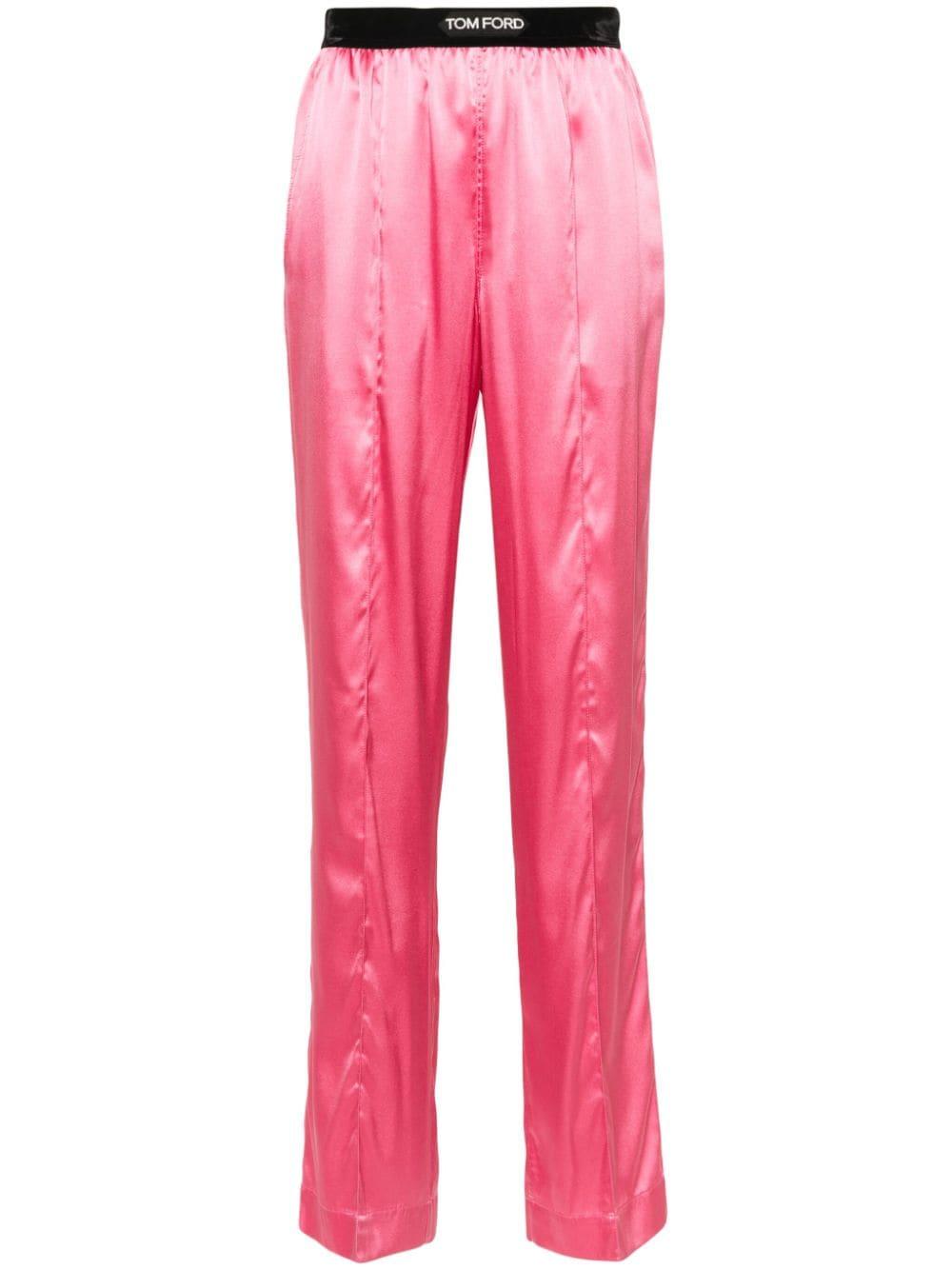 パンツ TOM FORD Woman Pants Blush Pink PAW397FAX881 DP552 TOM FORD Silk and wool-blend twill straight-leg pants | NET