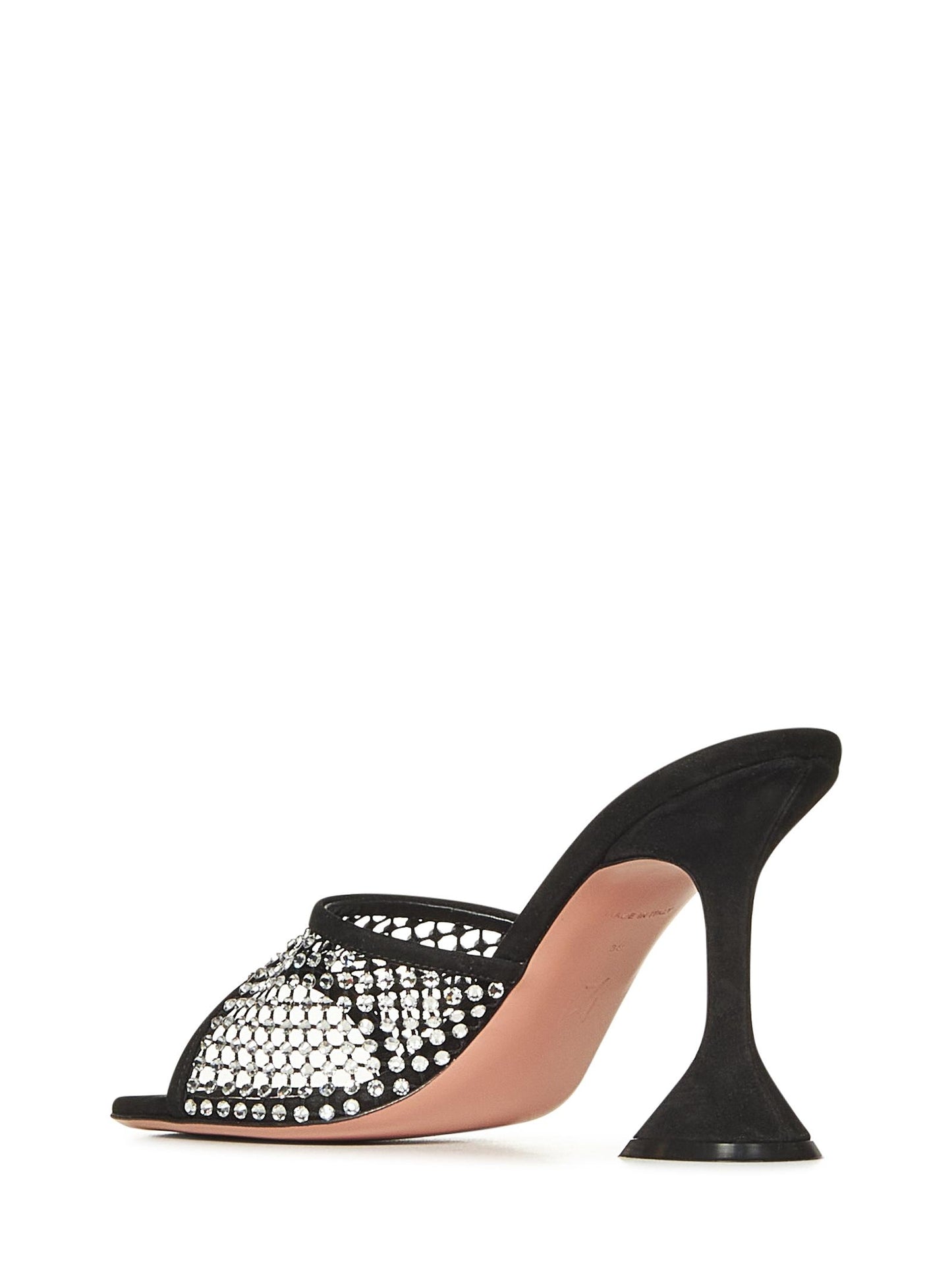 Sandali Lupita Crystal Net 95 Amina Muaddi LUPITACRYSTALNET95 BLACK Amina Muaddi