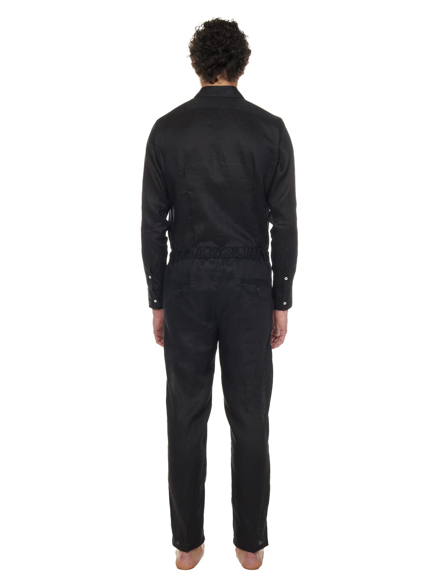 Pantaloni Lapo Elkann Franzese Napoli<BR/> FRAPT01 NERO Franzese Collection Pronta Sartoria