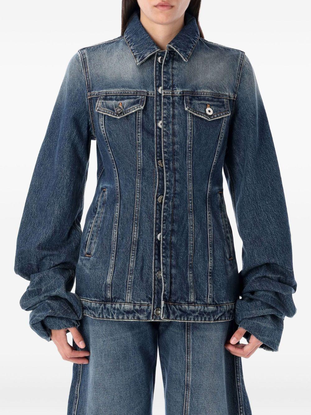 Giubbino The Blue Denim Jacket with Oversized Sleeves Jean Paul Gaultier WJA003D024 57 Jean Paul Gaultier