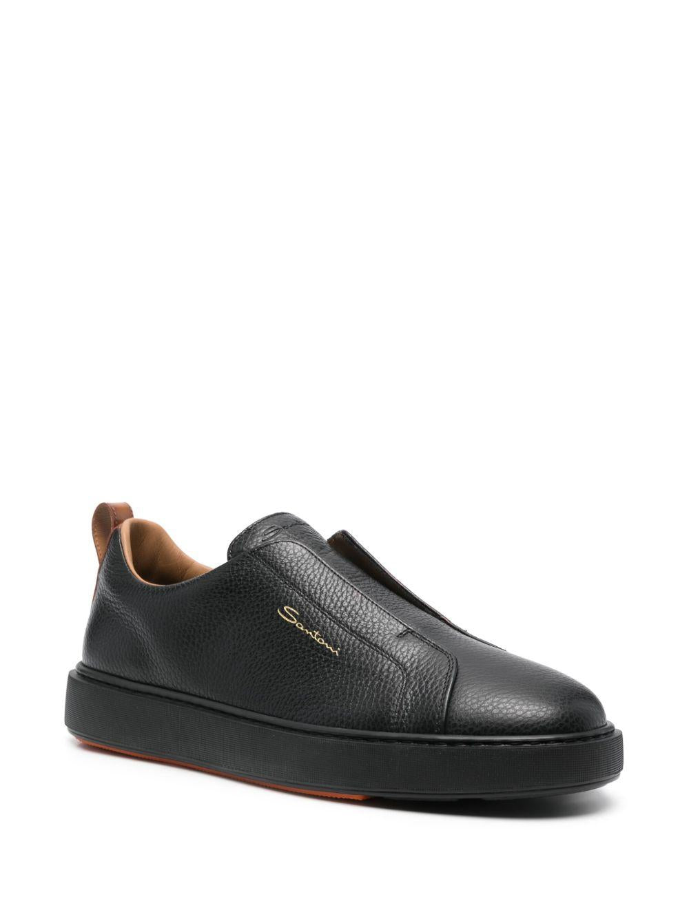 スニーカー SANTONI MBCD21995NEAT Sneakers Black Santoni Leather slip-on sneakers for Men - Black in UAE