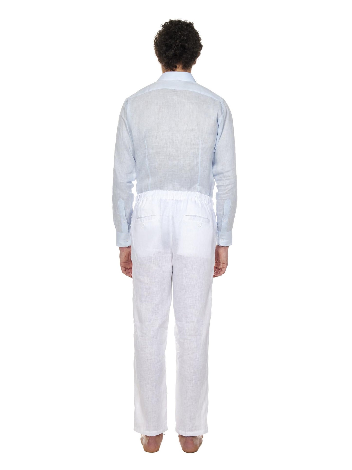 Pantaloni Lapo Elkann Franzese Napoli<BR/> FRAPT01 BIANCO Franzese Collection Pronta Sartoria