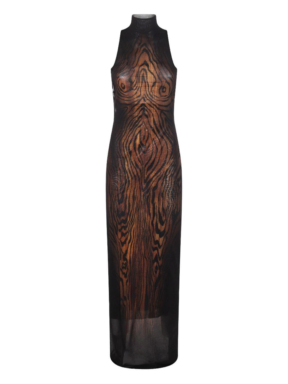 jean paul gaultier midi dress The Long Draped Wood Jean Paul Gaultier Long Dress