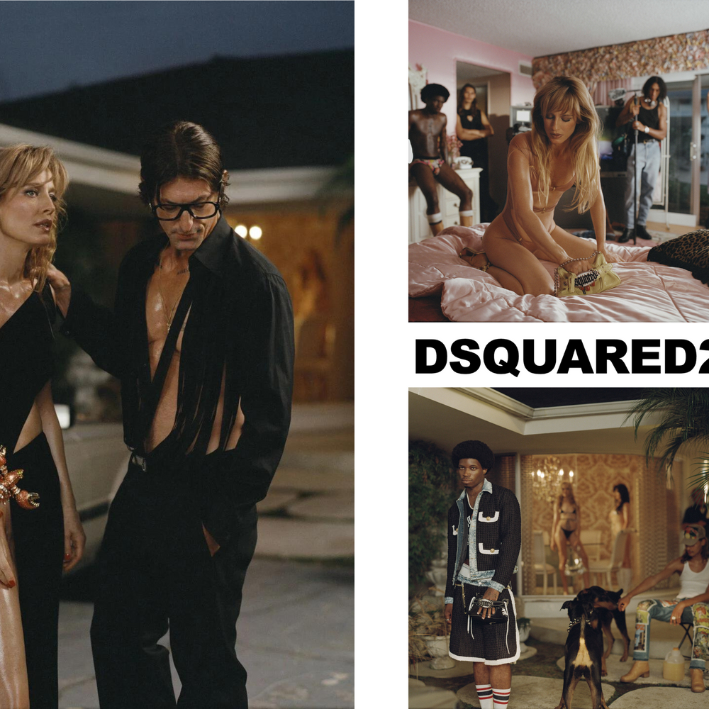 DSquared2 SS24: Un Viaggio Cinematografico nella Campagna di Nadia Lee Cohen con un Tributo a Rocco Siffredi