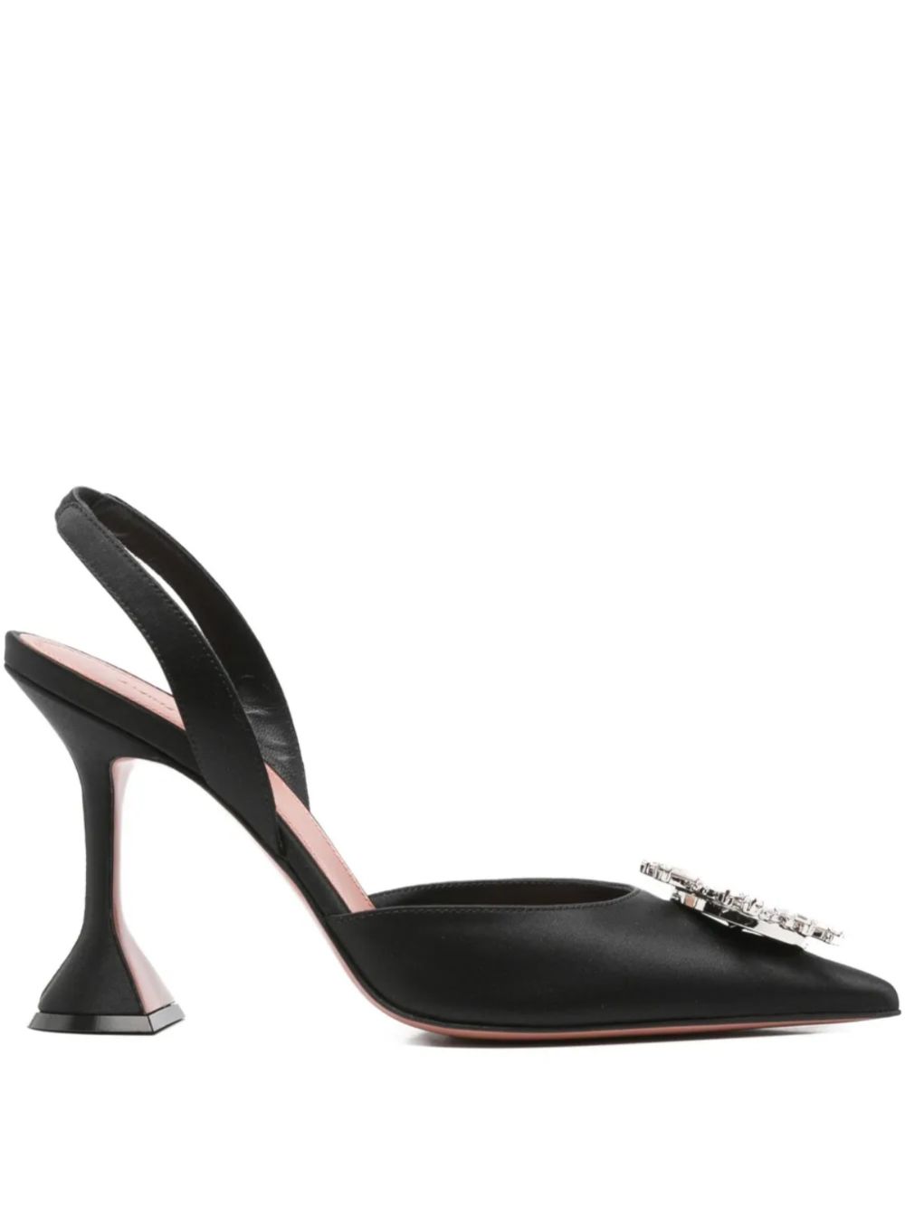 Décolleté Begum Sling 95 Amina Muaddi BEGUMSLING95 BLACK SATIN Amina Muaddi 