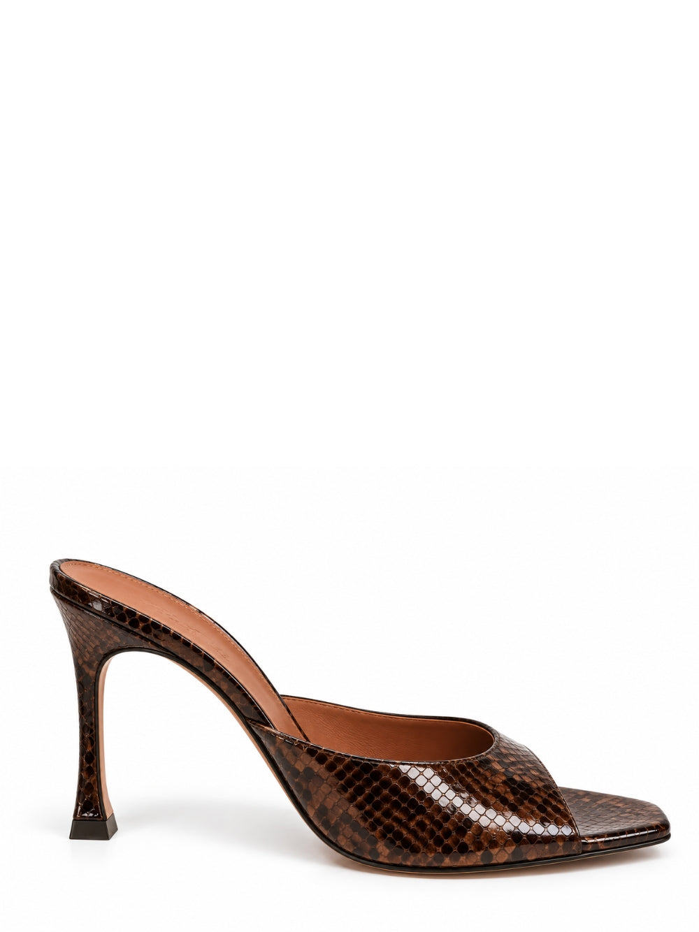 Sandali Alexa Slipper 95 Amina Muaddi ALEXASLIPPER95 SHINY COFFEE SNAKE Amina Muaddi 