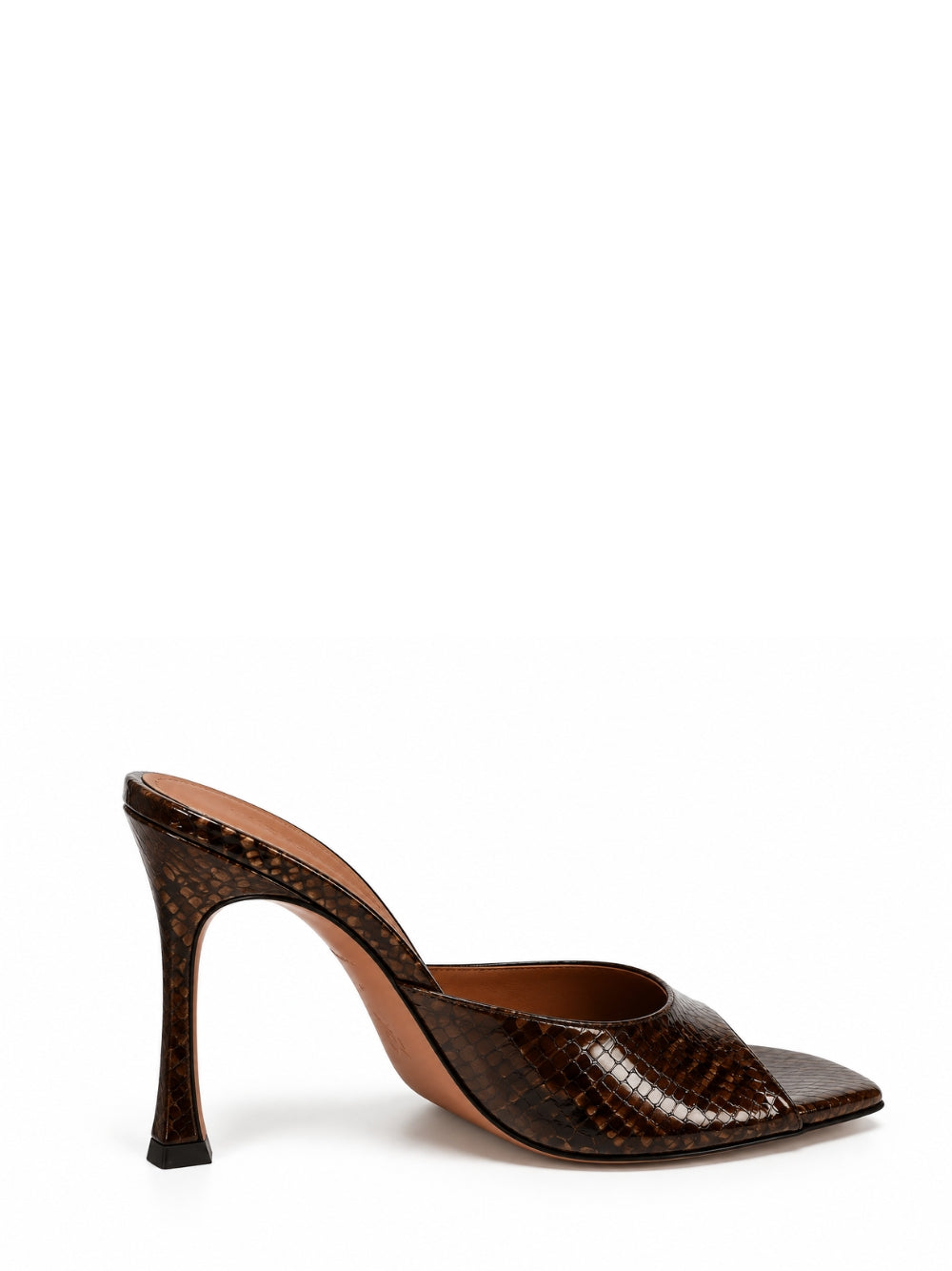 Sandali Alexa Slipper 95 Amina Muaddi ALEXASLIPPER95 SHINY COFFEE SNAKE Amina Muaddi 