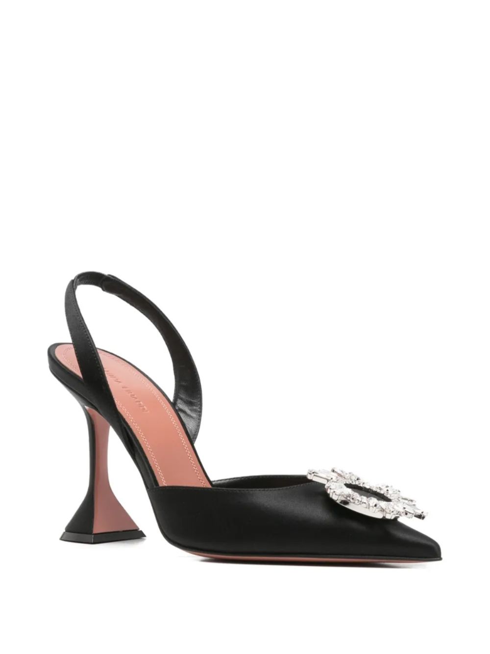 Décolleté Begum Sling 95 Amina Muaddi BEGUMSLING95 BLACK SATIN Amina Muaddi 