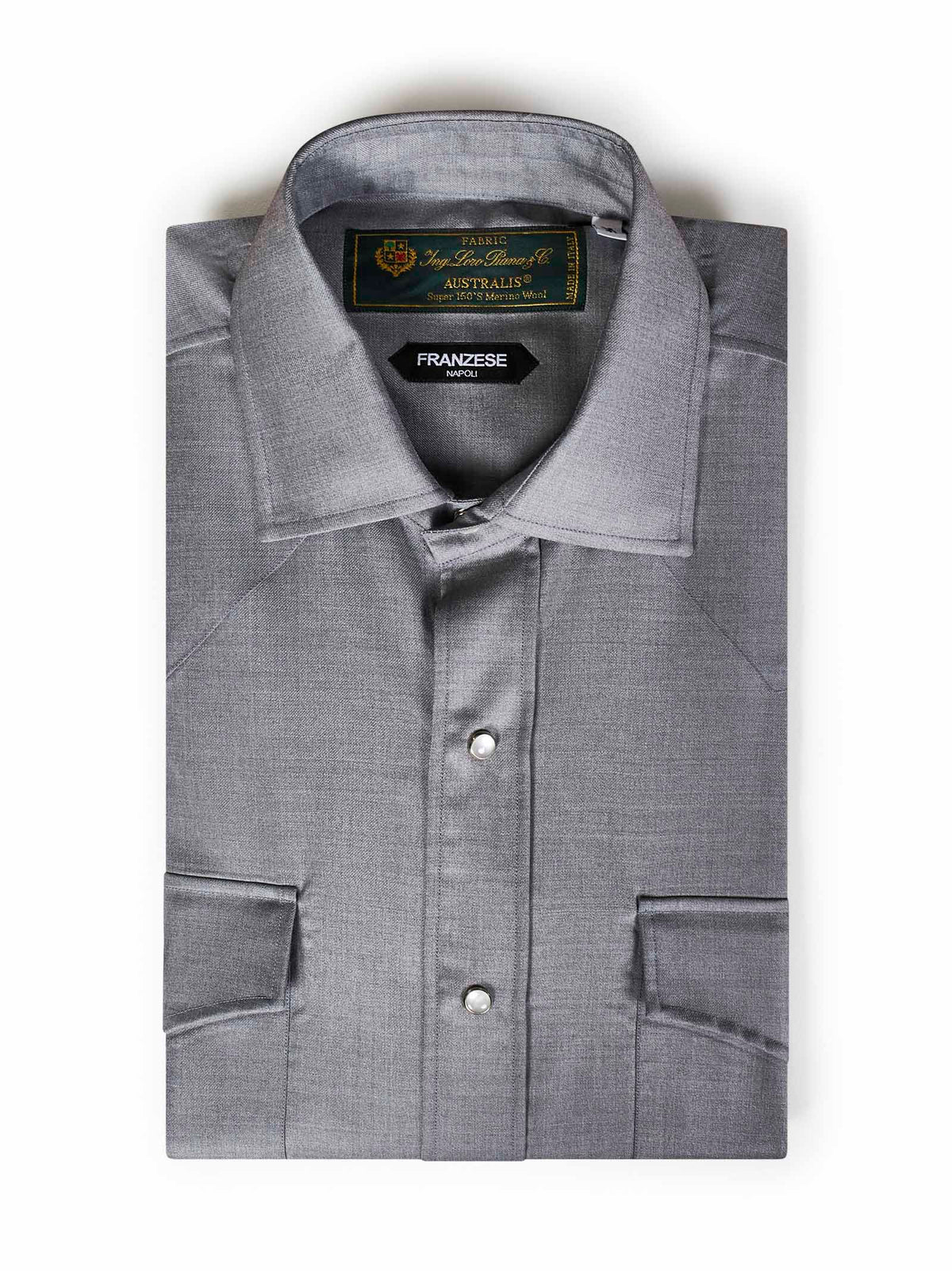 Camicia modello Gianni Agnelli Franzese Napoli 321850 GRIGIO Franzese Collection 