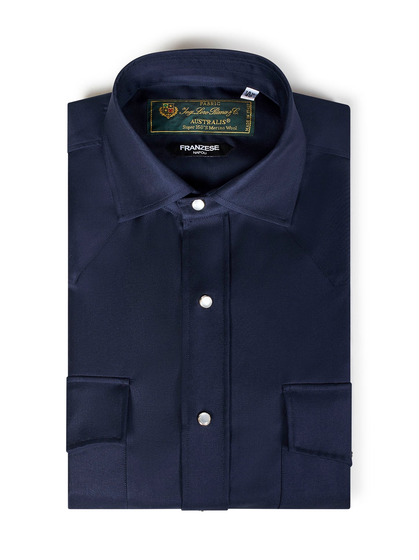 Camicia modello Gianni Agnelli Franzese Napoli 39001 BLU Franzese Collection 