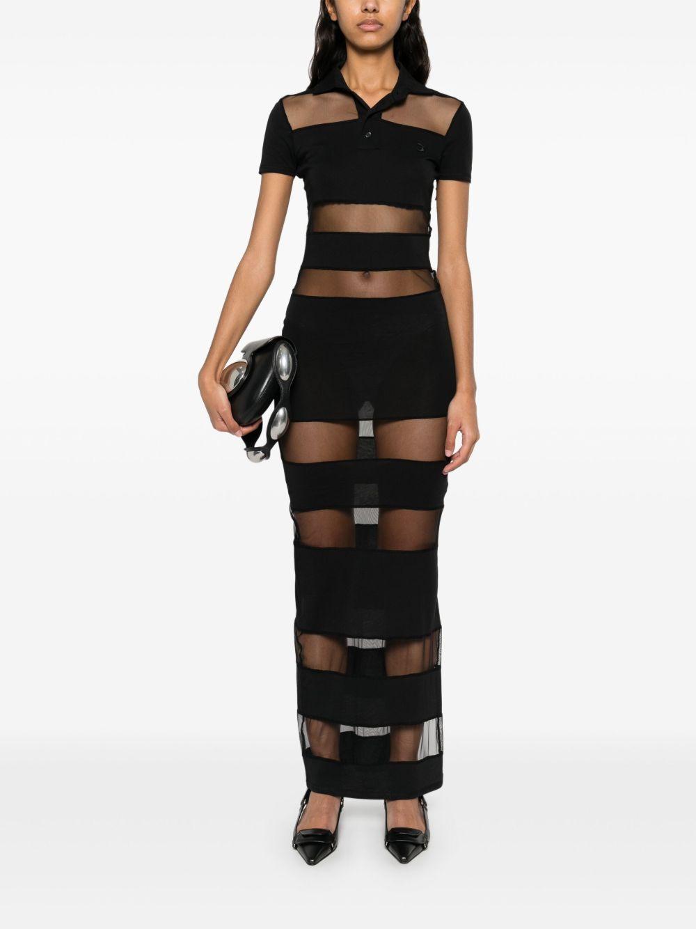 Abito Lungo Striped Sheer Polo Coperni COPJS114F5028 BLK Coperni 