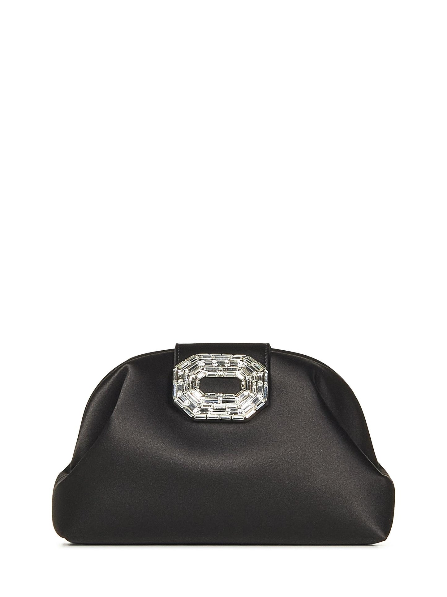 Clutch Camelia Amina Muaddi CAMELIASATIN BLACK Amina Muaddi 