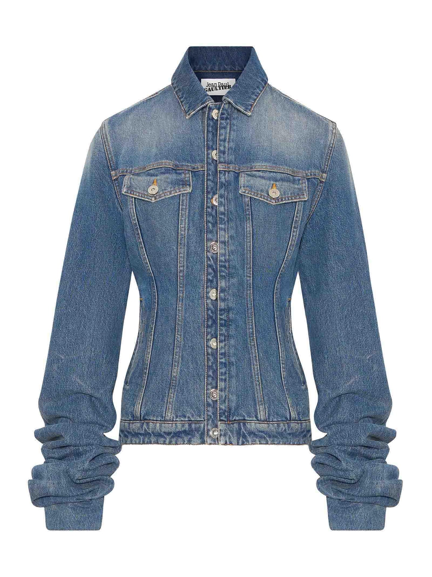 Giubbino The Blue Denim Jacket with Oversized Sleeves Jean Paul Gaultier WJA003D024 57 Jean Paul Gaultier 