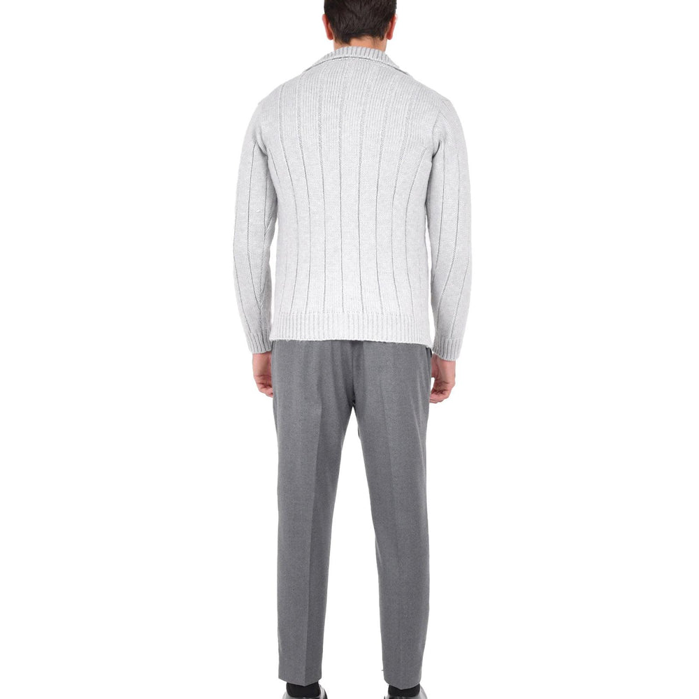 Cardigan modello Gianni Agnelli Franzese Napoli MA8343 ARGENTO Franzese Collection Pronta Sartoria 