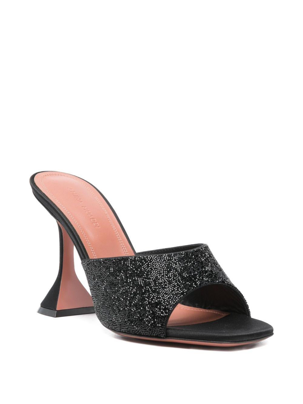 Sandali Lupita Slipper 95 Amina Muaddi LUPITANETSLIPPER95 BLACKJETBLACK Amina Muaddi 