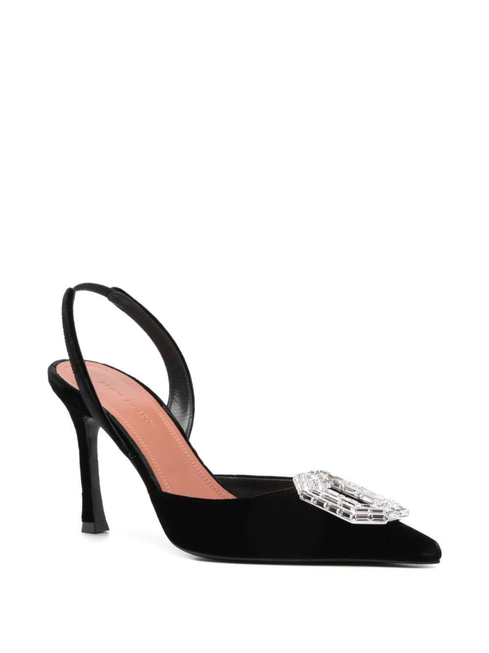 Décolleté CAMELIA SLINGBACK Amina Muaddi CAMELIASLINGVELVET90 BLACK Amina Muaddi 