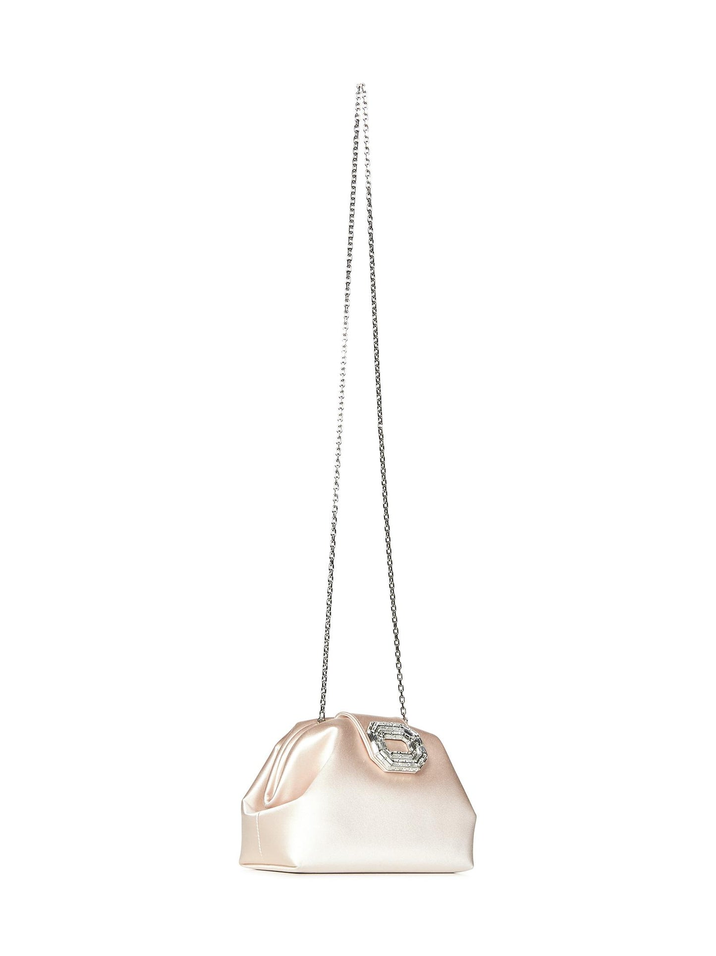 Clutch Camelia Amina Muaddi CAMELIASATIN CHAMPAGNE Amina Muaddi 