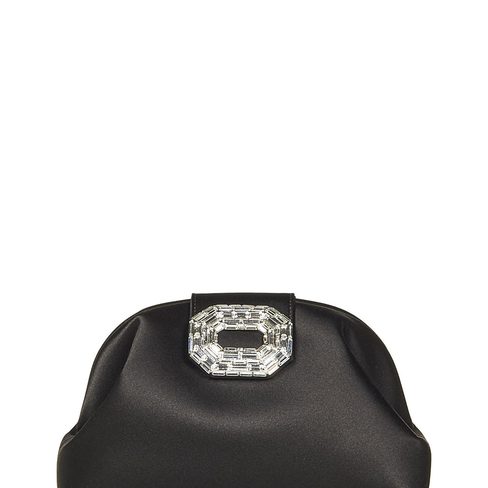 Clutch Camelia Amina Muaddi CAMELIASATIN BLACK Amina Muaddi 