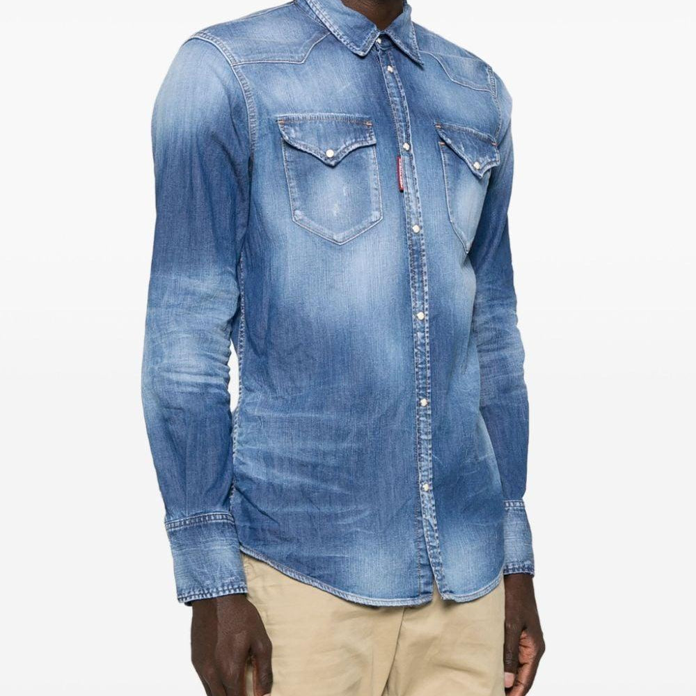 Camicia Medium Wash Classic Western Dsquared2 S74DM0846S30341 470 Dsquared2 