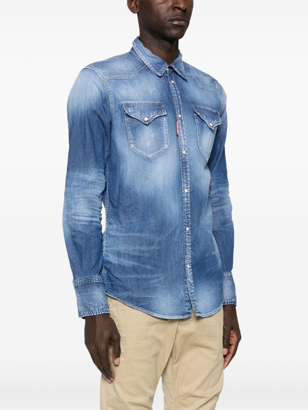 Camicia Medium Wash Classic Western Dsquared2 S74DM0846S30341 470 Dsquared2 