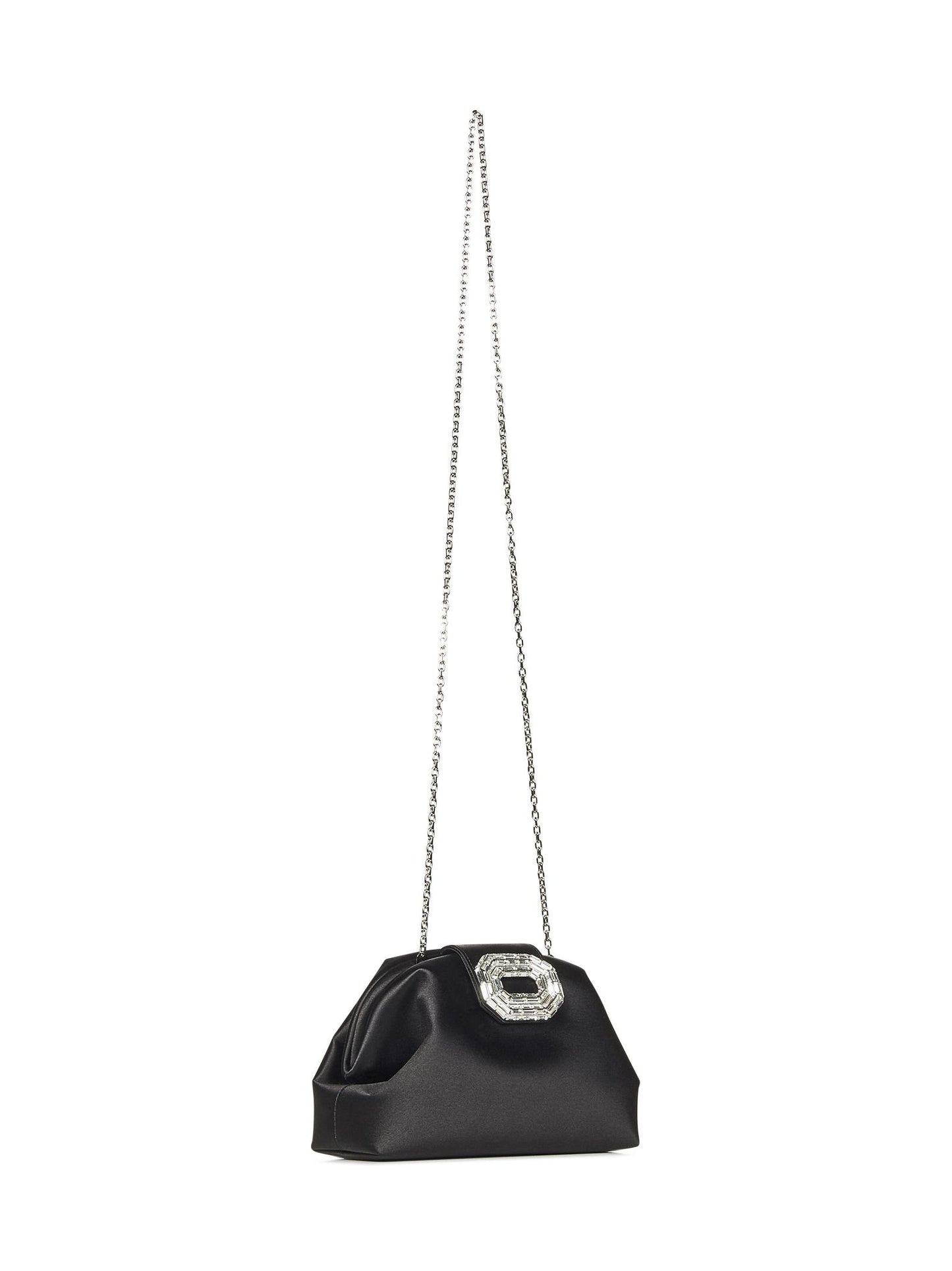 Clutch Camelia Amina Muaddi CAMELIASATIN BLACK Amina Muaddi 