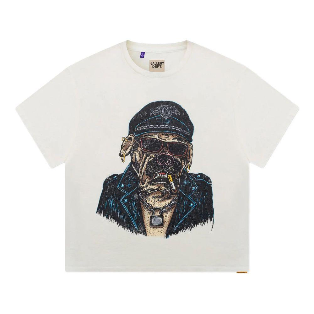 T-shirt Oct Biker Dog Gallery Dept. OBD10284 LIGHTWHITE Gallery Dept. 