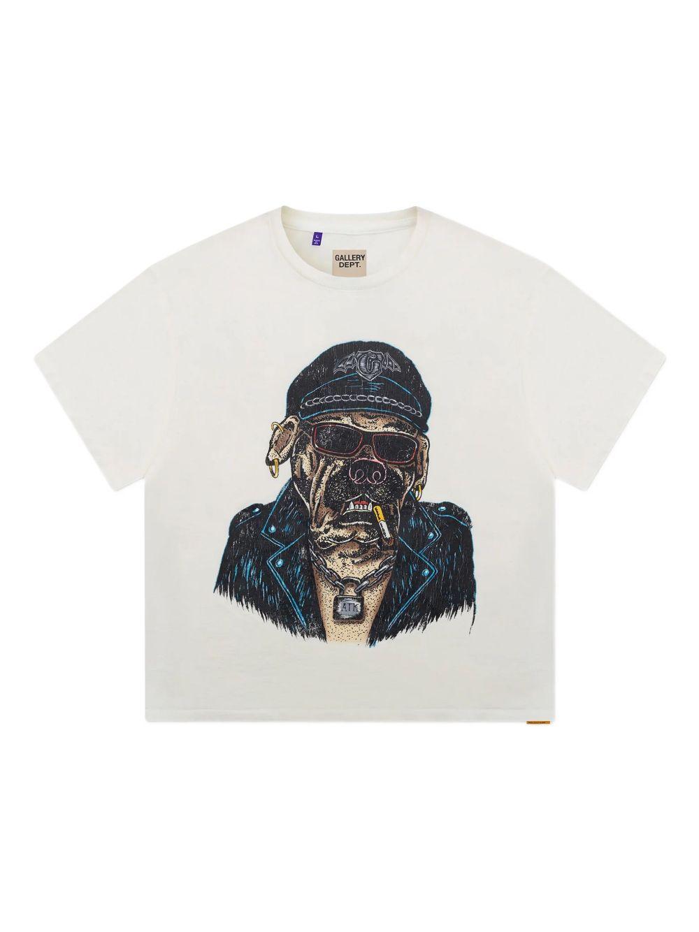 T-shirt Oct Biker Dog Gallery Dept. OBD10284 LIGHTWHITE Gallery Dept. 