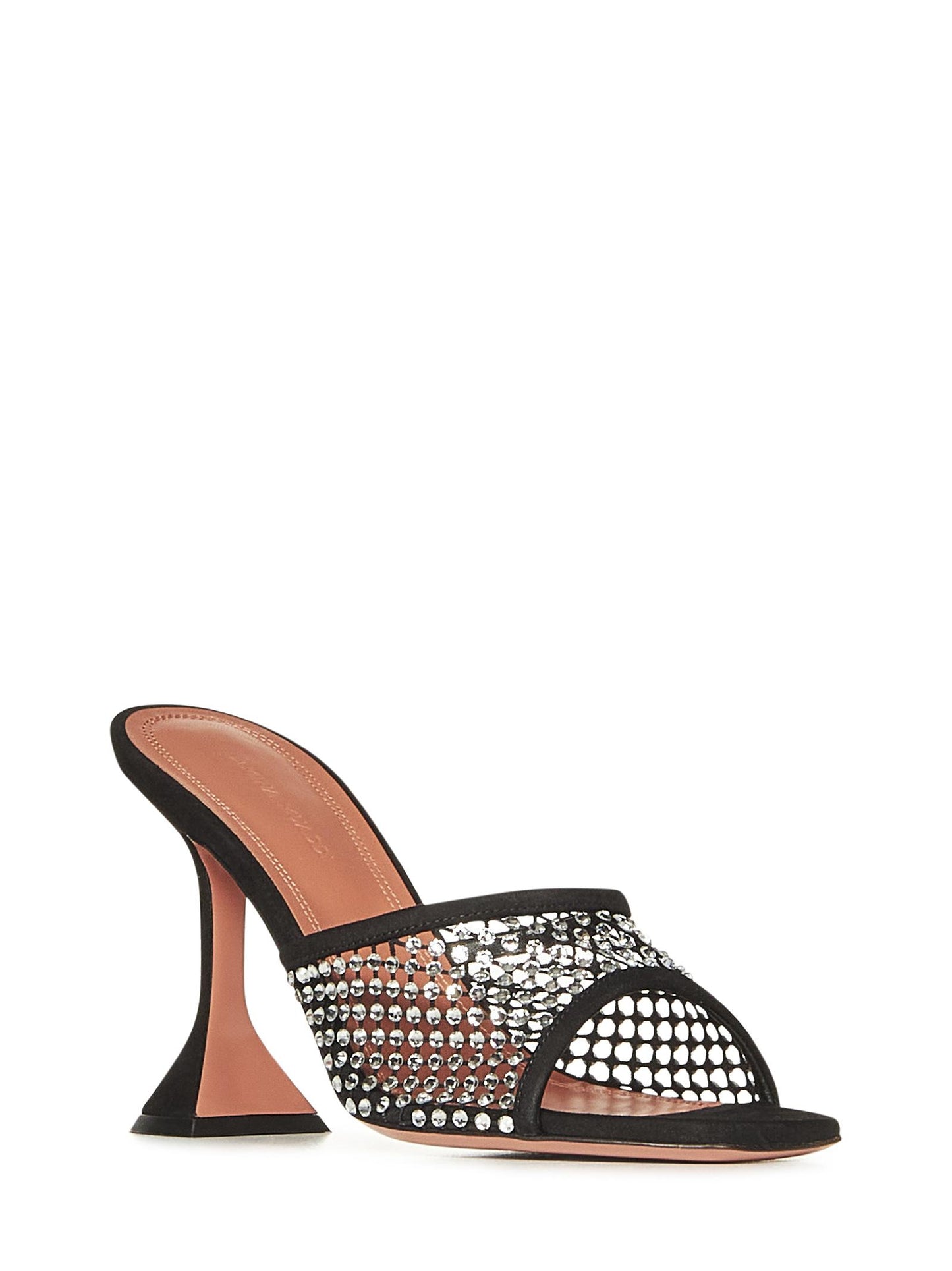 Sandali Lupita Crystal Net 95 Amina Muaddi LUPITACRYSTALNET95 BLACK Amina Muaddi 