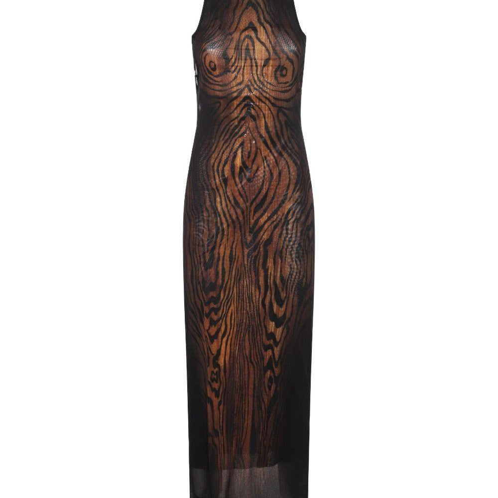 Abito Lungo The Long Draped Wood Jean Paul Gaultier WDR029M002P 0060 Jean Paul Gaultier 