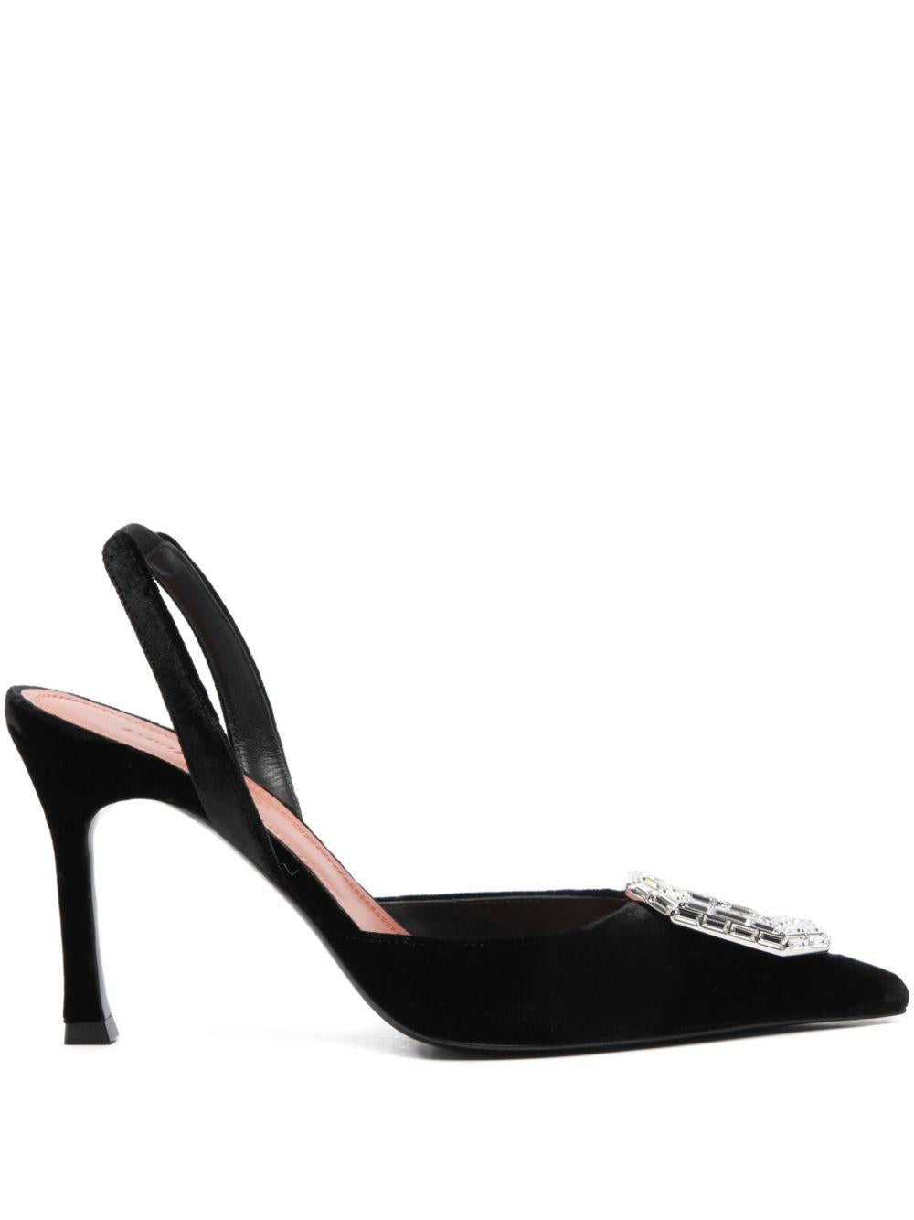 Décolleté CAMELIA SLINGBACK Amina Muaddi CAMELIASLINGVELVET90 BLACK Amina Muaddi 