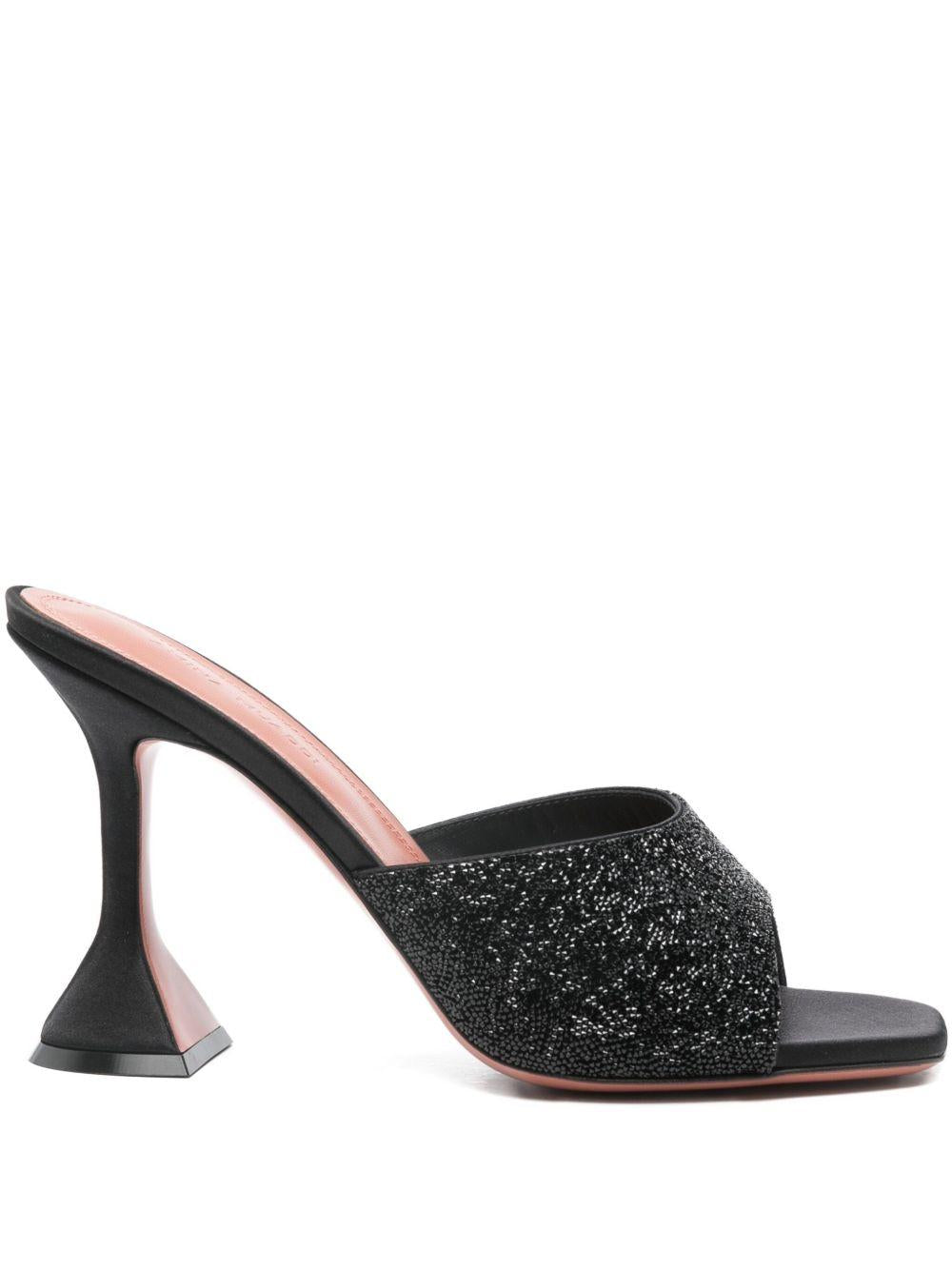Sandali Lupita Slipper 95 Amina Muaddi LUPITANETSLIPPER95 BLACKJETBLACK Amina Muaddi 