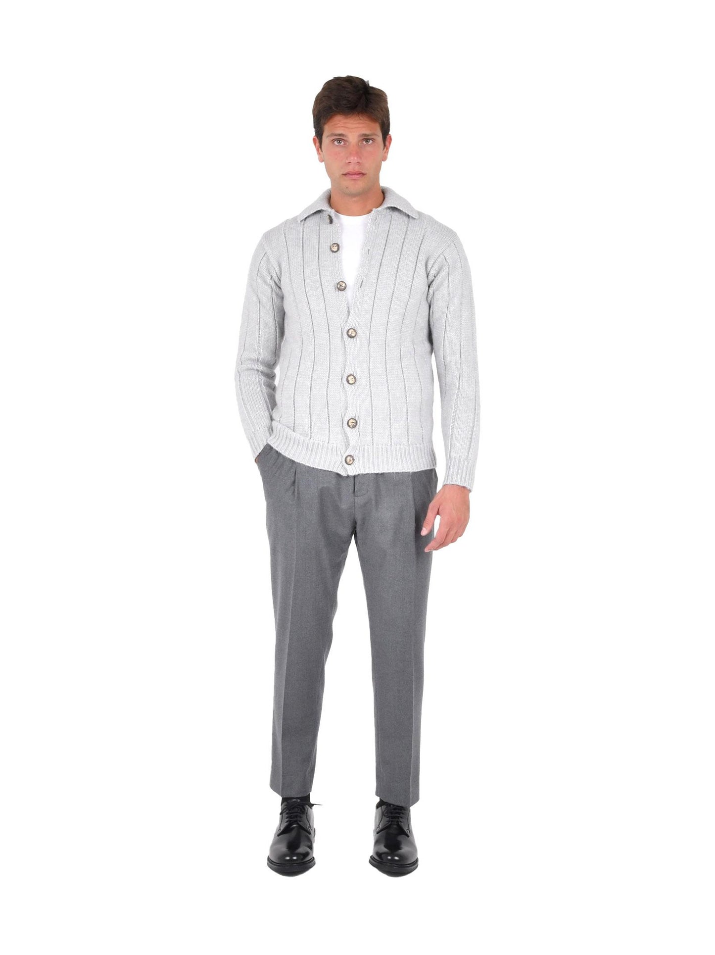 Cardigan modello Gianni Agnelli Franzese Napoli MA8343 ARGENTO Franzese Collection 