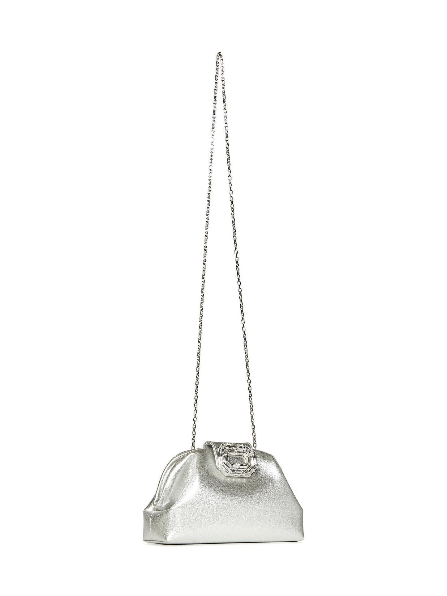 Clutch Camelia Special Amina Muaddi CAMELIASPECIALSATIN SILVER Amina Muaddi 