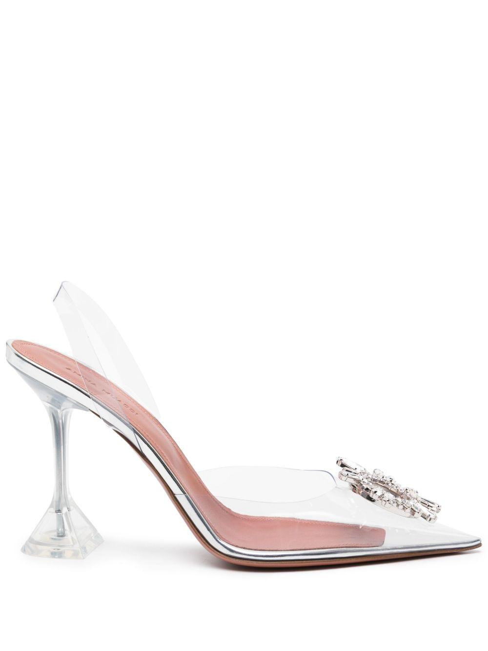 Décolleté Begum Glass Sling Amina Muaddi<BR/> BEGUMGLASSSLING TRANSPARENT Amina Muaddi 
