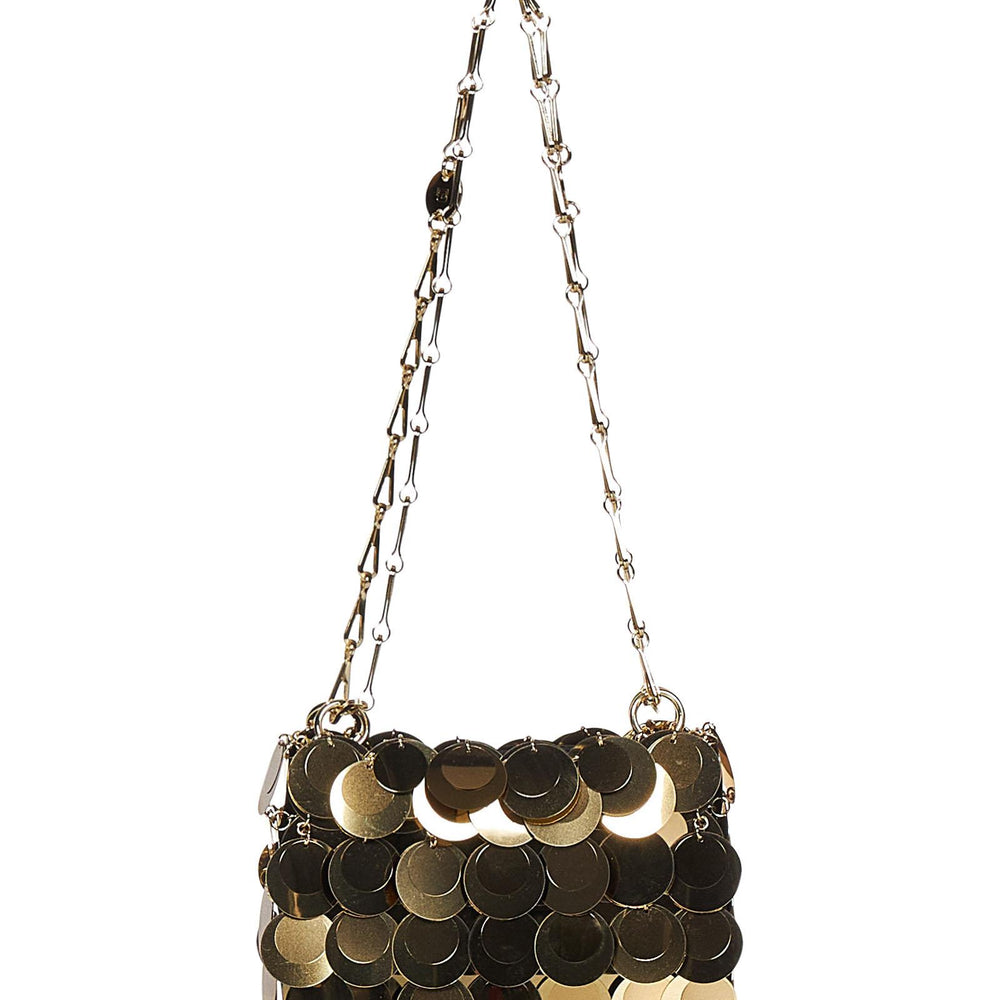 Borsa a spalla Gold Sparkle Discs Nano Bag Rabanne 23ASS0137PLX013 P711 Rabanne 