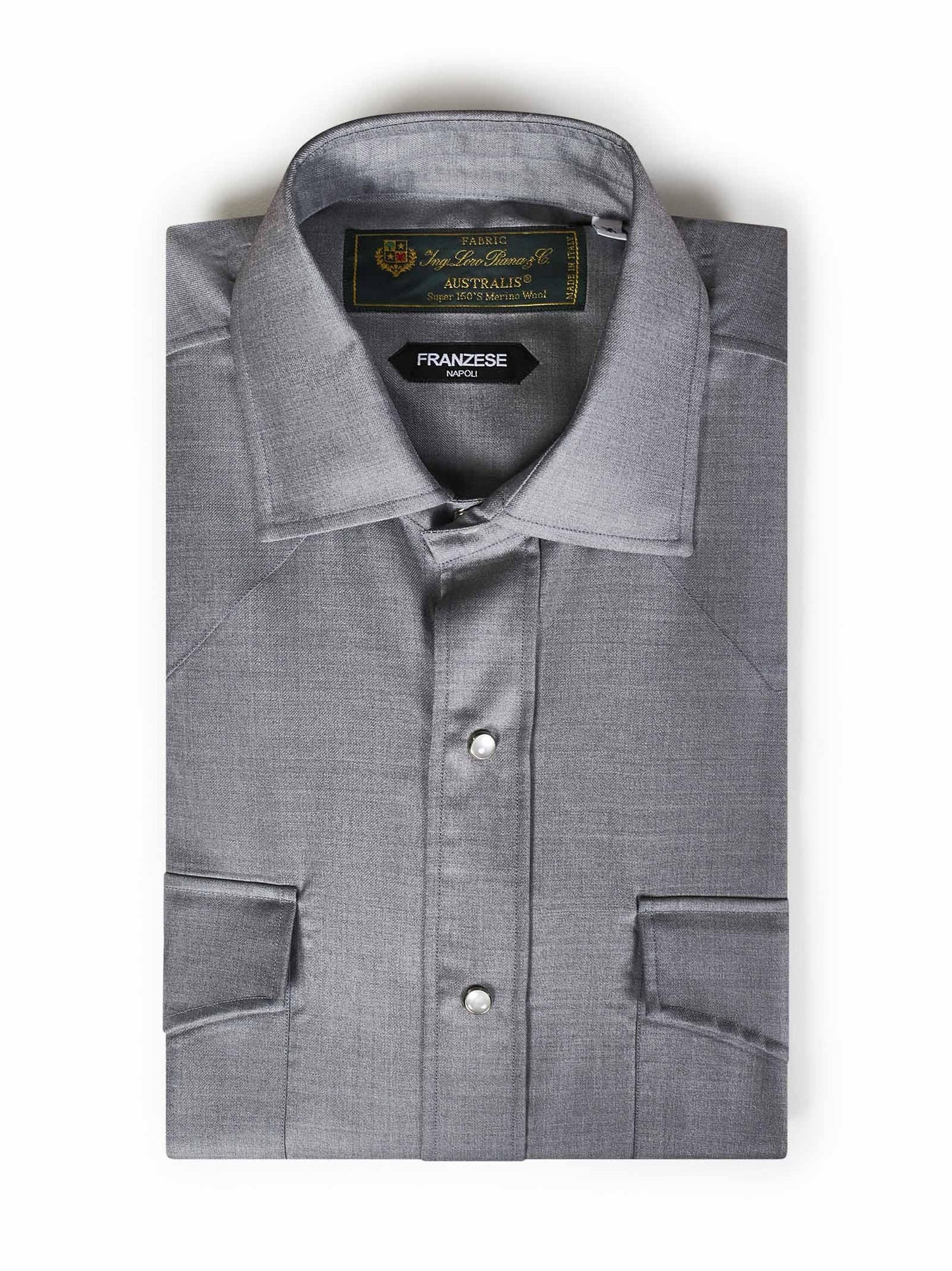Camicia modello Gianni Agnelli Franzese Napoli 321850 GRIGIO Franzese Collection 