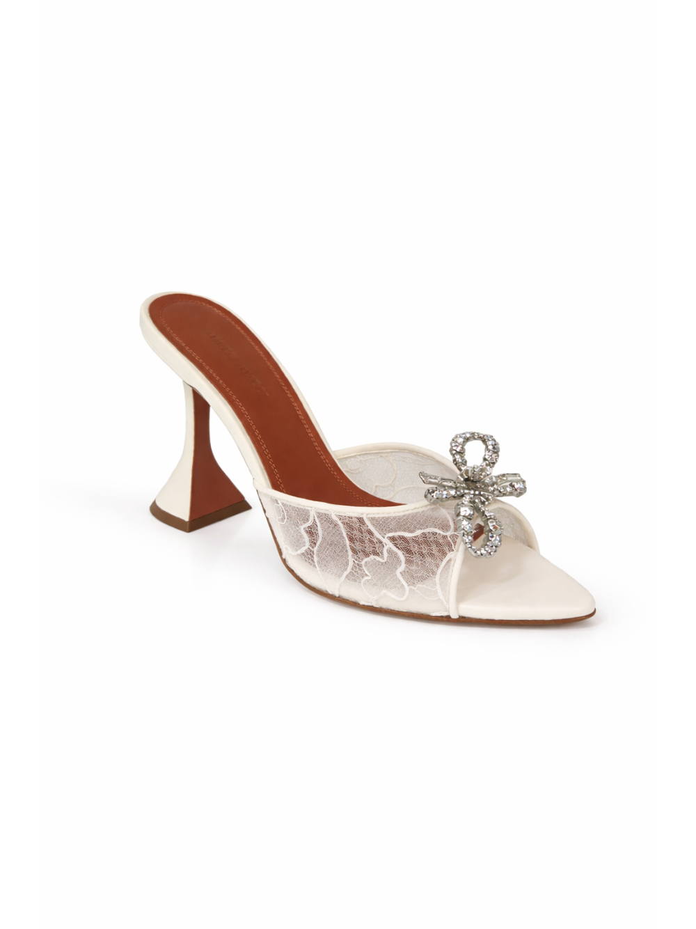 Sandali Rosie Lace Slipper 95 Amina Muaddi ROSIELACESLIPPER95 IVORY Amina Muaddi 