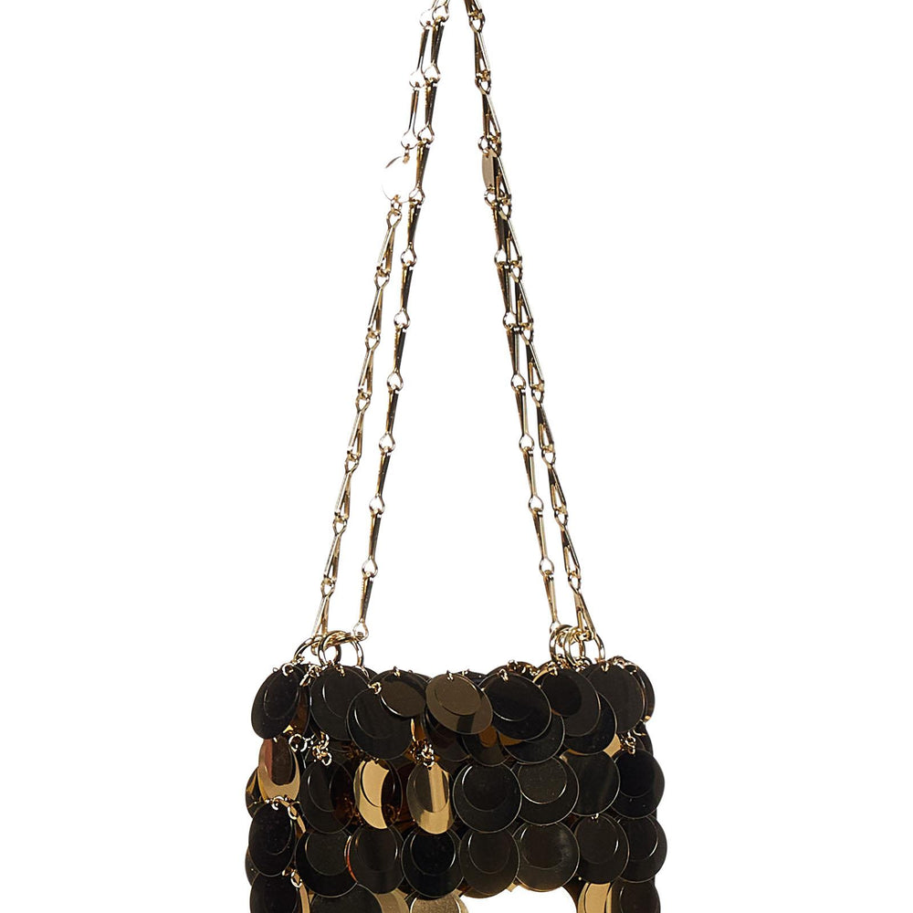 Borsa a spalla Gold Sparkle Discs Nano Bag Rabanne 23ASS0137PLX013 P711 Rabanne 