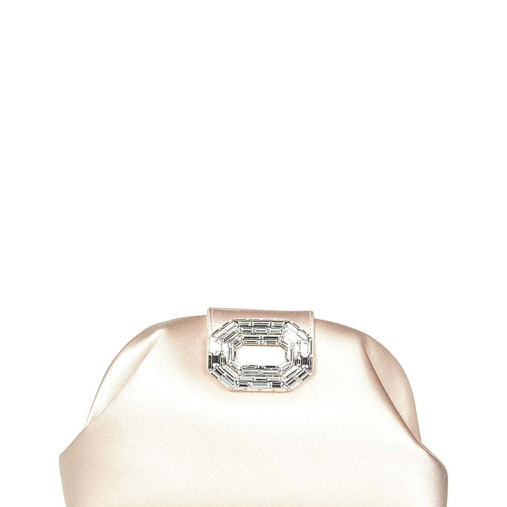 Clutch Camelia Amina Muaddi CAMELIASATIN CHAMPAGNE Amina Muaddi 