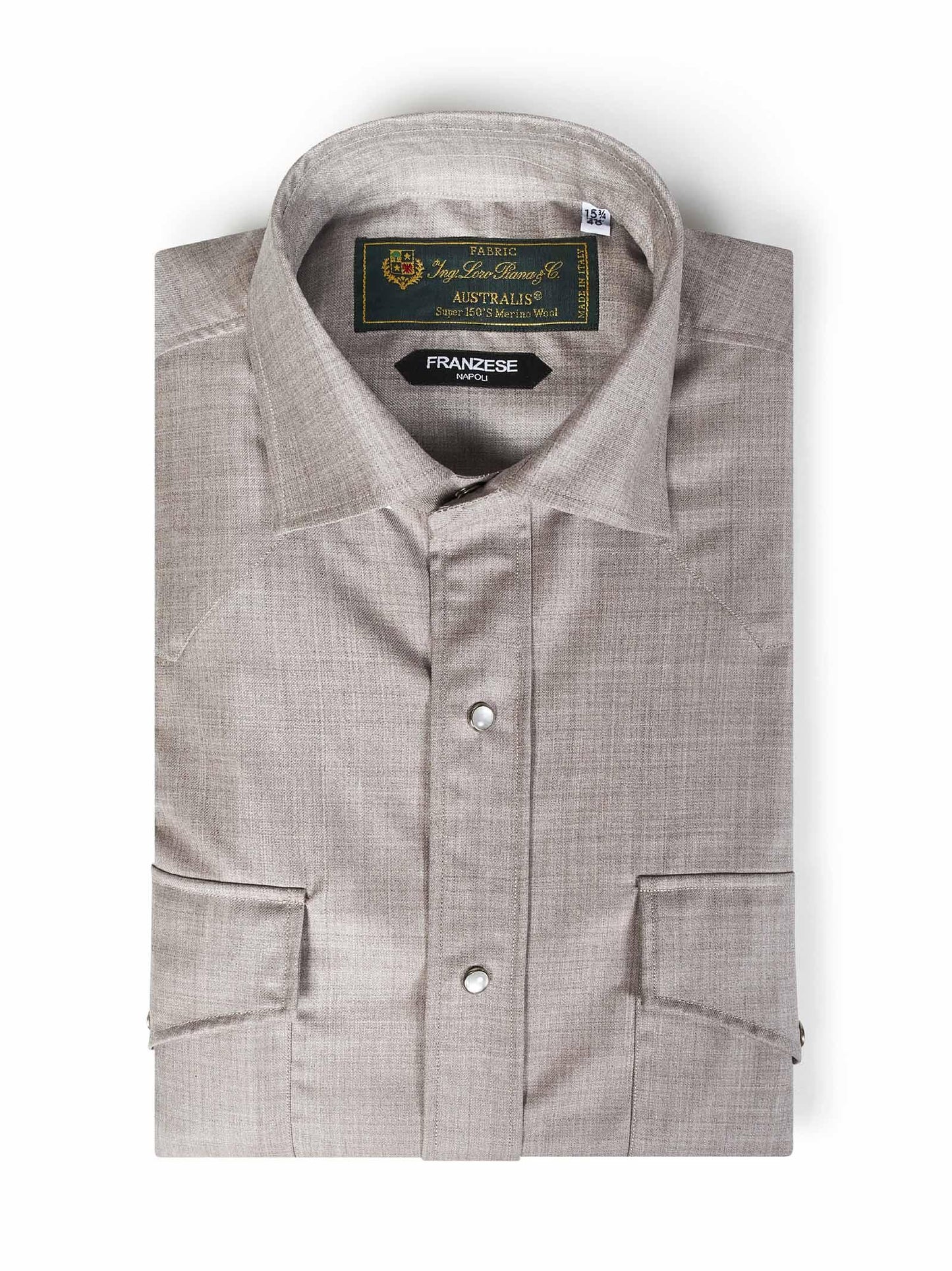 Camicia modello Gianni Agnelli Franzese Napoli 321850 BEIGE Franzese Collection 