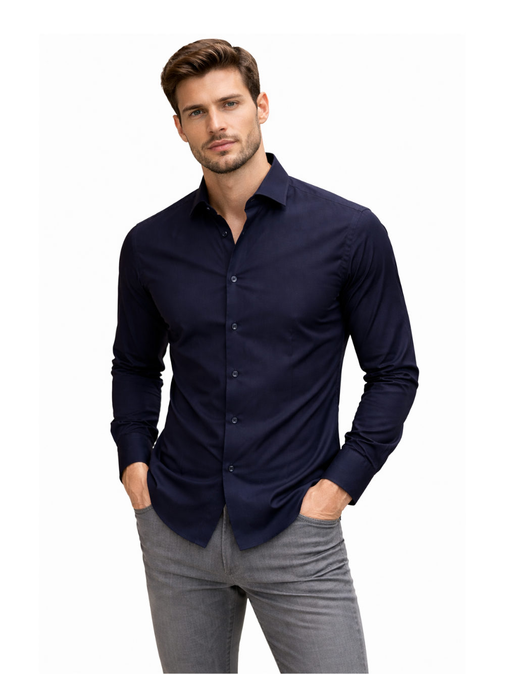 Camicia modello Montezemolo Franzese Napoli A10015 BLU Franzese Collection 
