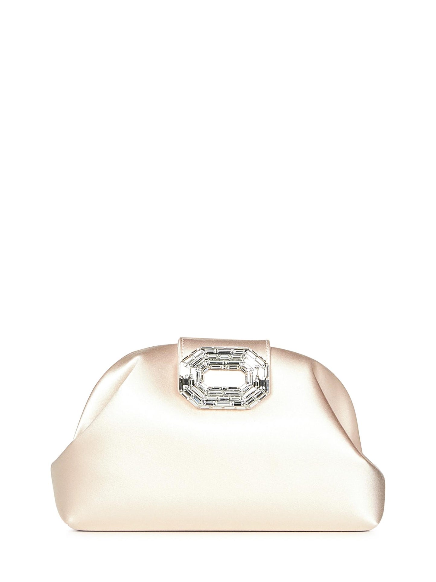 Clutch Camelia Amina Muaddi CAMELIASATIN CHAMPAGNE Amina Muaddi 