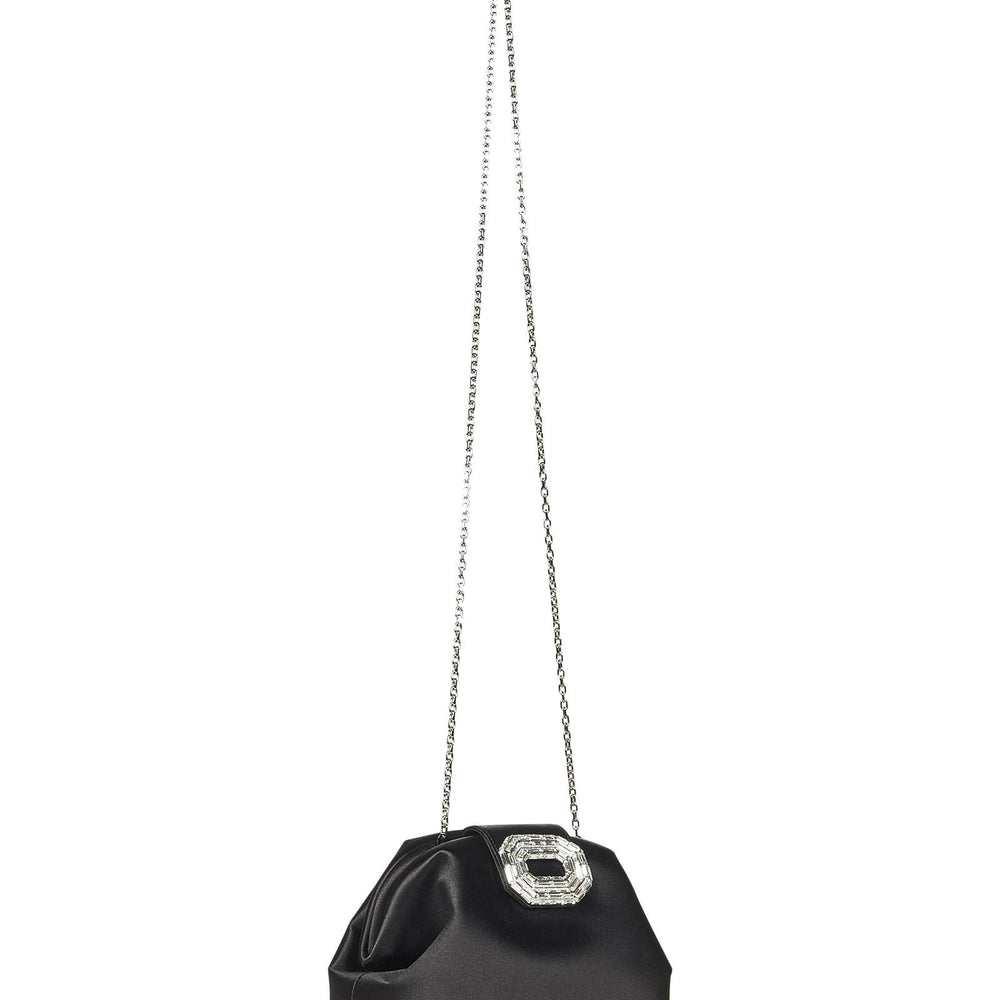 Clutch Camelia Amina Muaddi CAMELIASATIN BLACK Amina Muaddi 