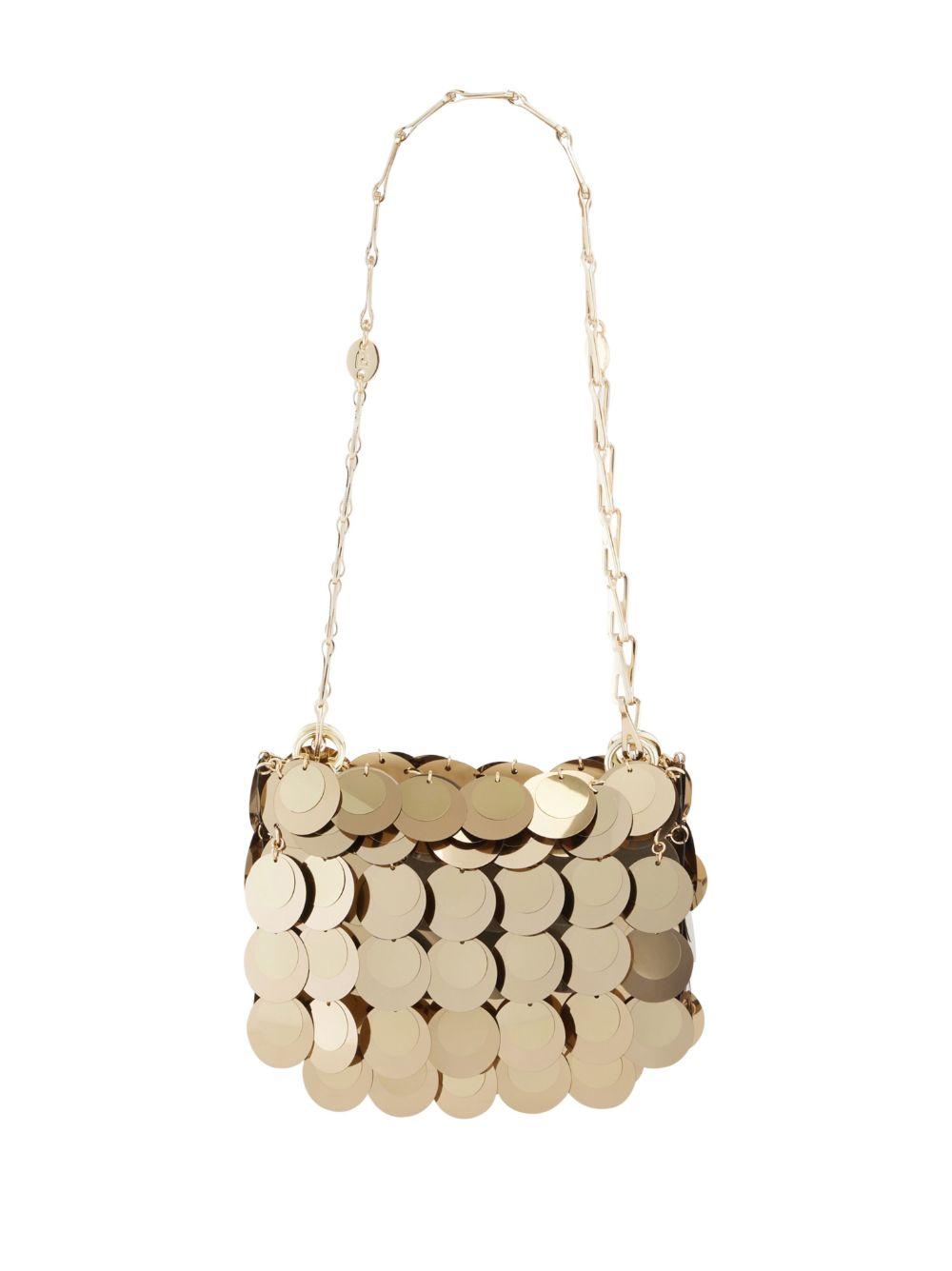 Borsa a spalla Gold Sparkle Discs Nano Bag Rabanne 23ASS0137PLX013 P711 Rabanne 