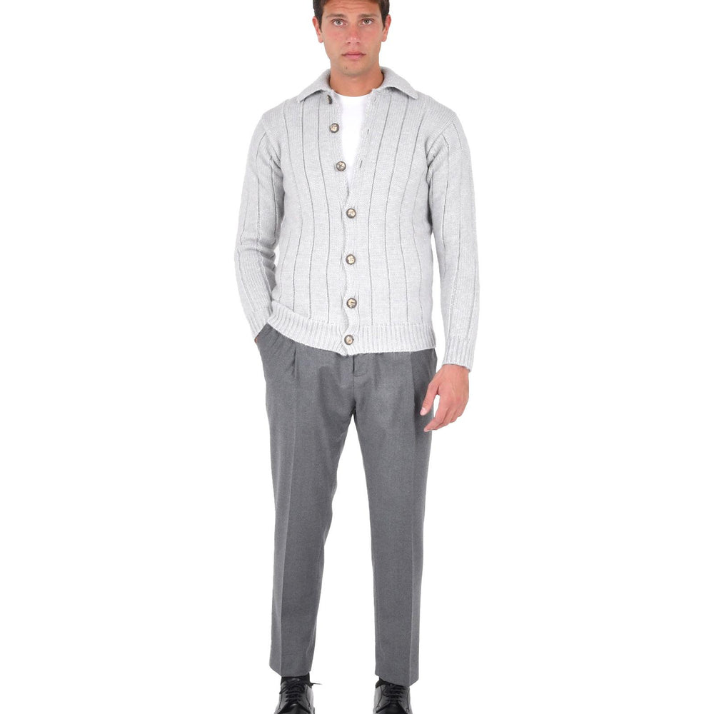 Cardigan modello Gianni Agnelli Franzese Napoli MA8343 ARGENTO Franzese Collection Pronta Sartoria 